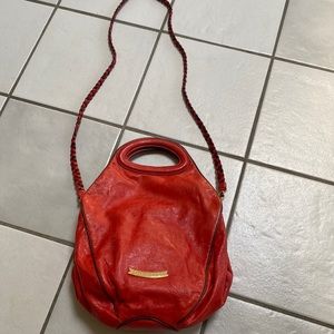 Red clutch and cross body purse